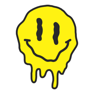 Melting Smiley Face Logo PNG Vector