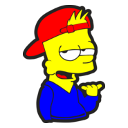 Bart com Boné e Jaqueta Logo PNG Vector