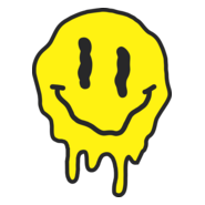 Melting Smiley Face Logo PNG Vector