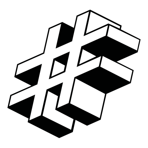 3D Hashtag Logo PNG Vector