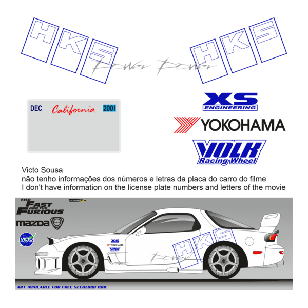 arte decal Mazda RX7 1993 Fast & Furious Logo PNG Vector