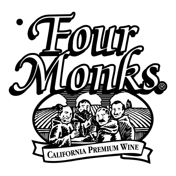 Four Monks California Premium Wine Logo PNG Vector