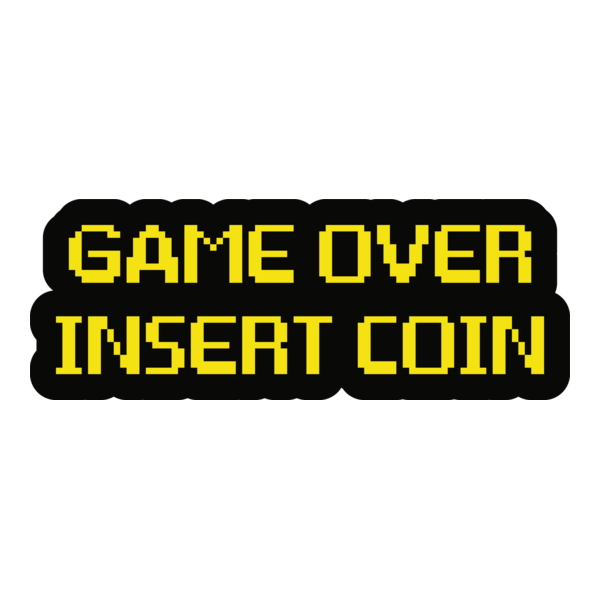 GAme Over Insert Coin Logo PNG Vector