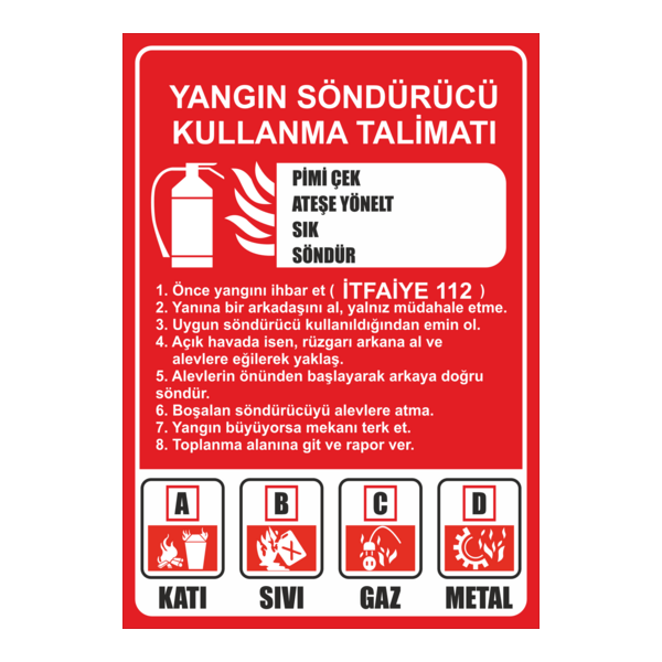Yangın Söndürücü Kullanım Talimatı Logo PNG Vector