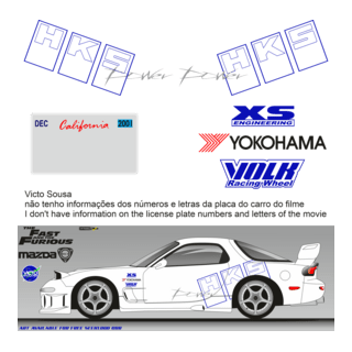 arte decal Mazda RX7 1993 Fast & Furious Logo PNG Vector