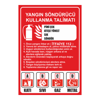 Yangın Söndürücü Kullanım Talimatı Logo PNG Vector