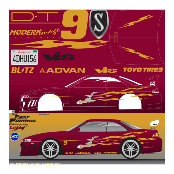 arte decal nissan s14. letty ''fast and furious'' Logo PNG Vector
