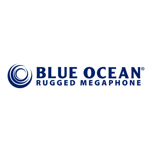 Blue Ocean Megaphone Logo PNG Vector