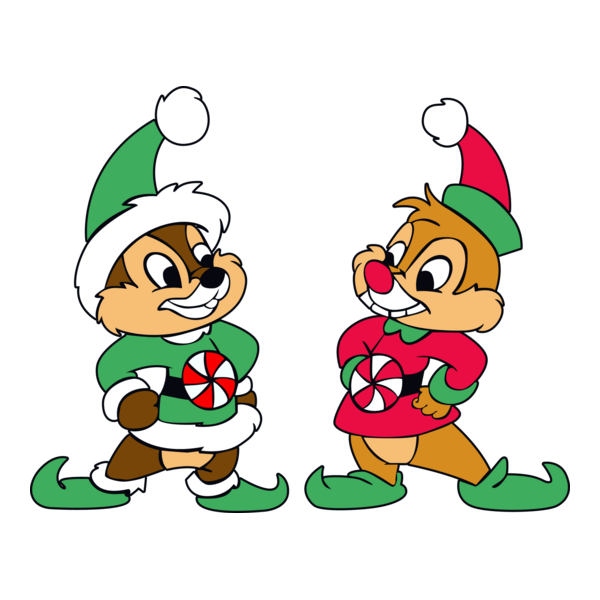 Chip and Dale Christmas Logo PNG Vector