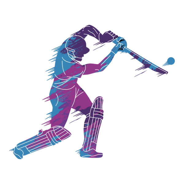 Cricket Player Logo PNG Vector