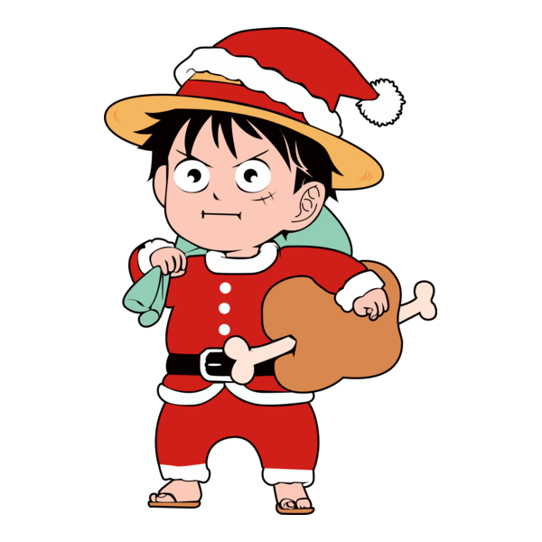 Luffy Christmas Logo PNG Vector