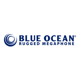 Blue Ocean Megaphone Logo PNG Vector