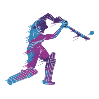 Cricket Player Logo PNG Vector