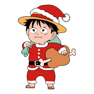 Luffy Christmas Logo PNG Vector