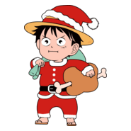 Luffy Christmas Logo PNG Vector