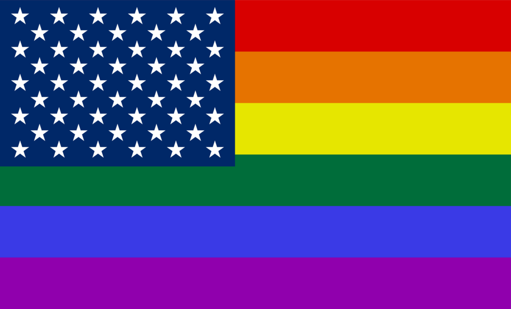 LGBT USA Flag Cropped Logo PNG Vector