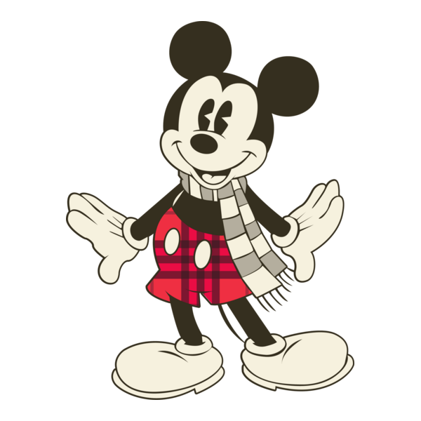 Mickey Christmas Vintage Logo PNG Vector