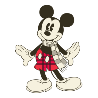 Mickey Christmas Vintage Logo PNG Vector