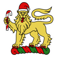 Lion Crest with Paintbrush-Christmas version Logo PNG Vector