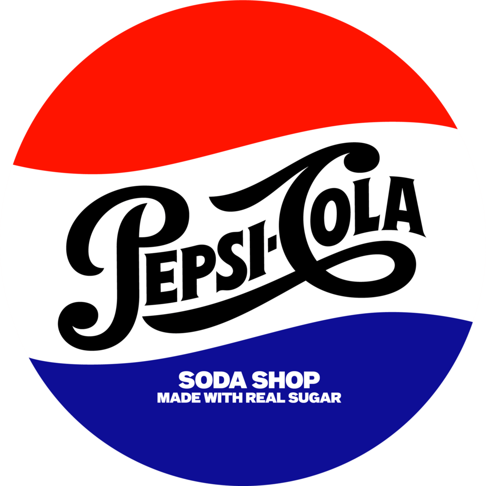 Pepsi-Cola Soda Shop Made with Real Sugar Logo PNG Vector
