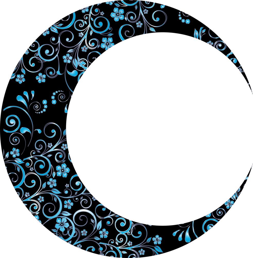 Prismatic Floral Crescent Moon Logo PNG Vector
