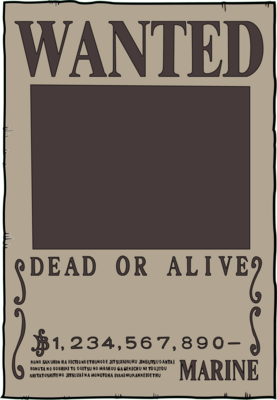 One Piece Wanted Poster Logo PNG Vector