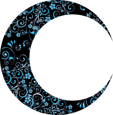 Prismatic Floral Crescent Moon Logo PNG Vector