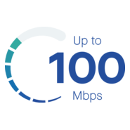 100 Mbps Speed Meter Logo PNG Vector