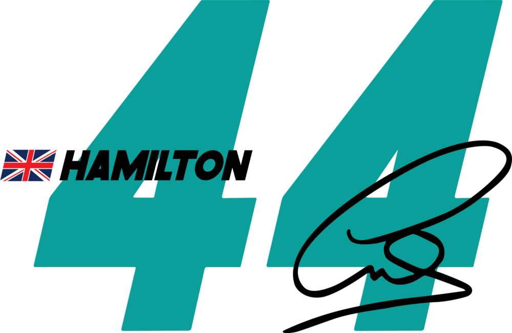 Lewis Hamilton 44 Signature Logo PNG Vector