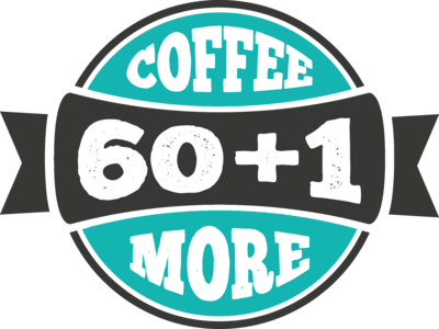 60+1 Coffee Logo PNG Vector