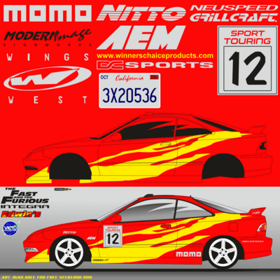 arte decal acura integra (Edwin) fast and furious Logo PNG Vector