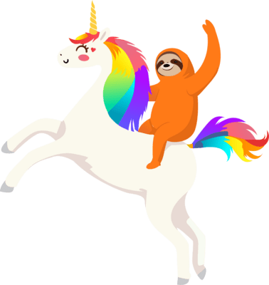 Unicorn and Sloth Logo PNG Vector