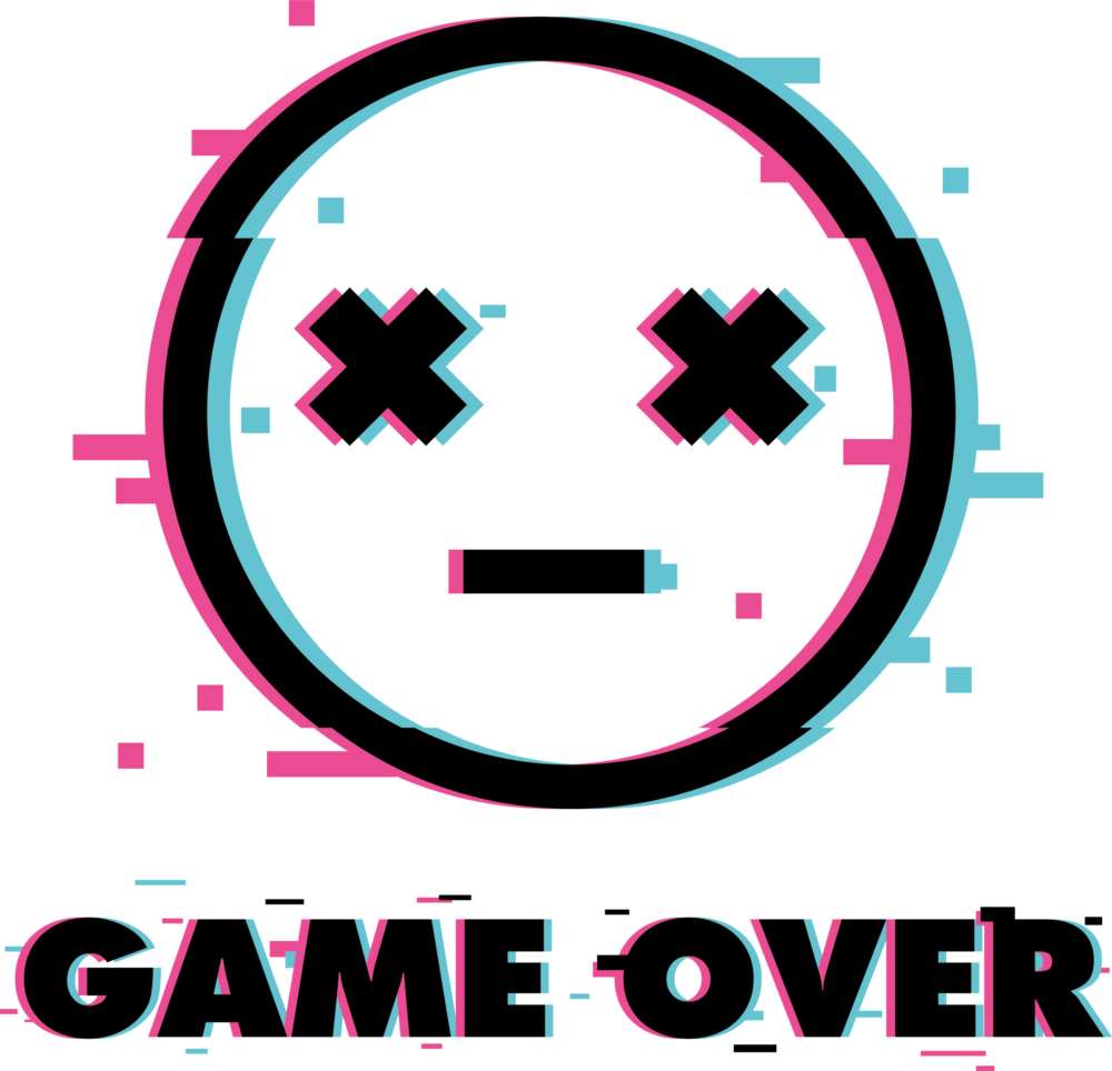 Game Over Glitch Logo PNG Vector