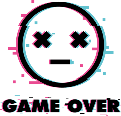 Game Over Glitch Logo PNG Vector