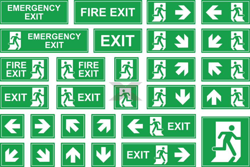 Exit Signage Logo PNG Vector