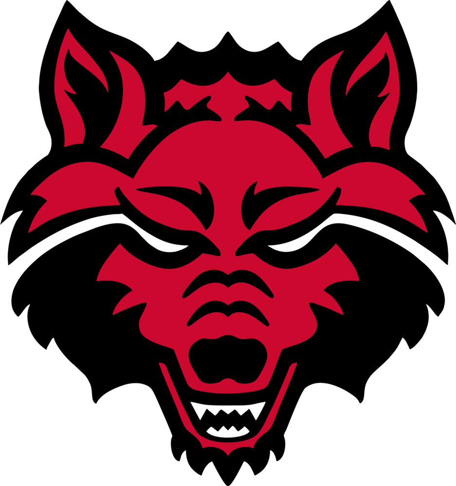 STATE Arkansas State University Red Wolf mascot Logo PNG Vector