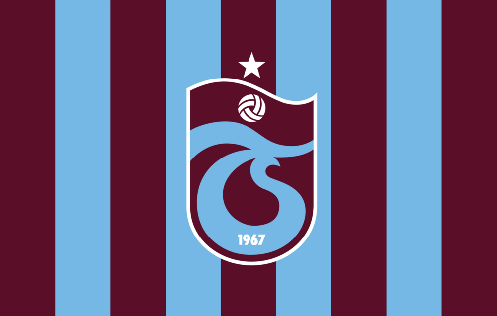 Trabzonspor Dikey Çubuklu Bayrak Tasarımı Beyaz Logo PNG Vector