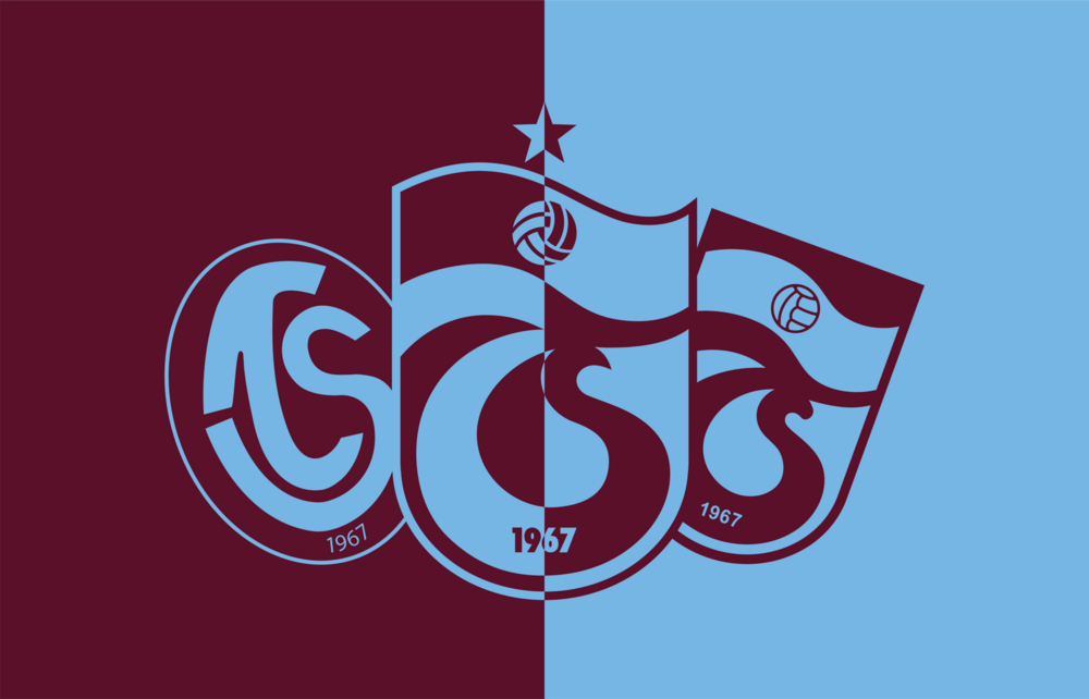 Trabzonspor Geçmişten Günümüze Bordo-Mavi Logo PNG Vector