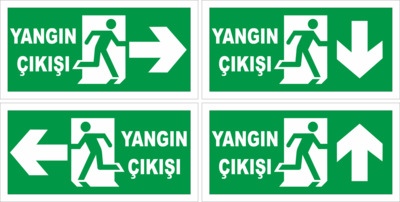 Yangın Çıkışı Tabelası Logo PNG Vector