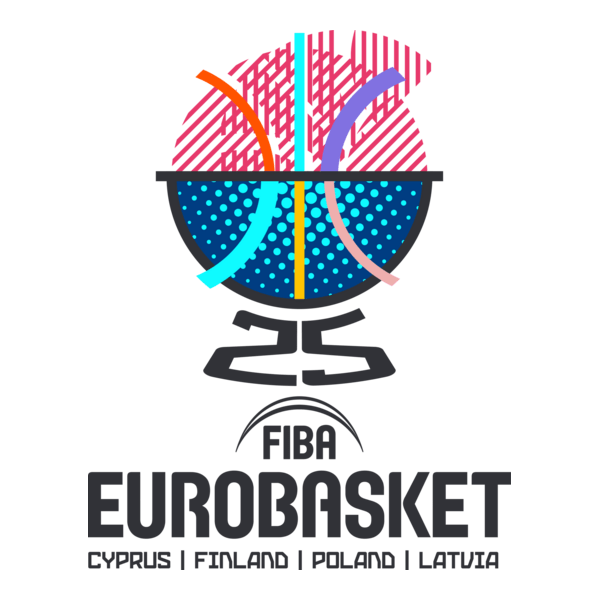 FIBA EuroBasket 2025 Vertical Logo PNG Vector