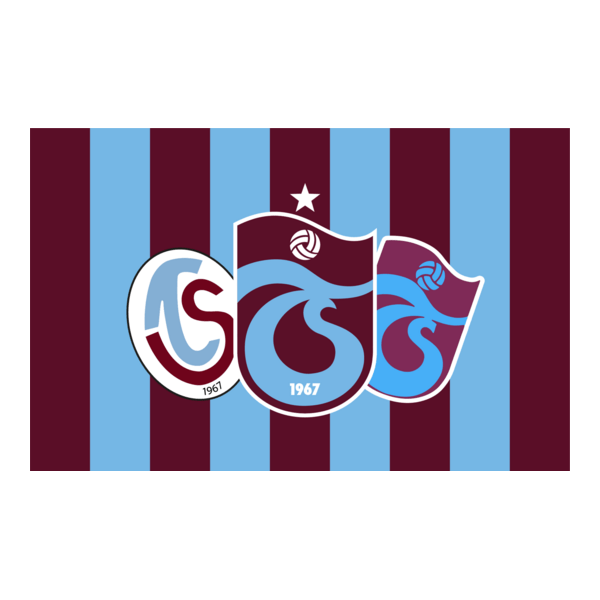 Trabzonspor Geçmişi Beyaz Konturlu Bayrak Logo PNG Vector