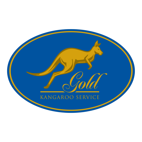 Gold Kangaroo Service Logo PNG Vector