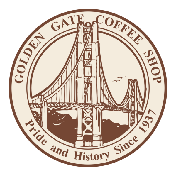 Golden Gate Coffee Shop Logo PNG Vector