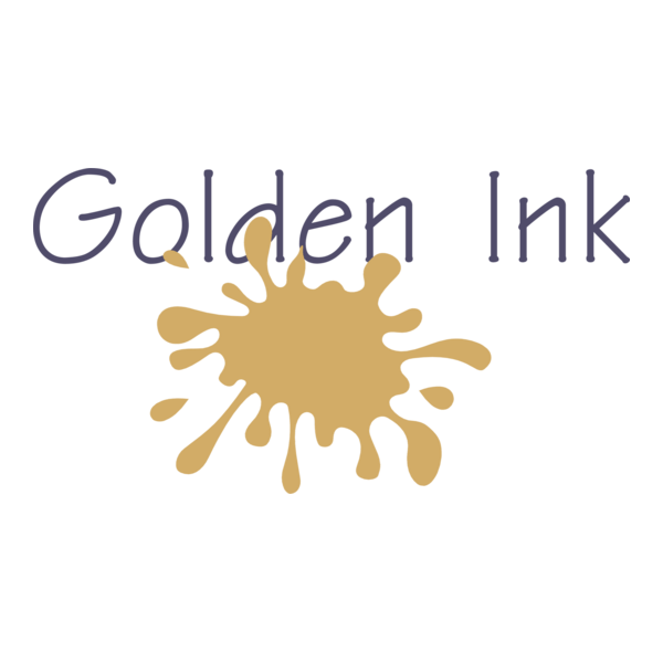 Golden Ink Logo PNG Vector