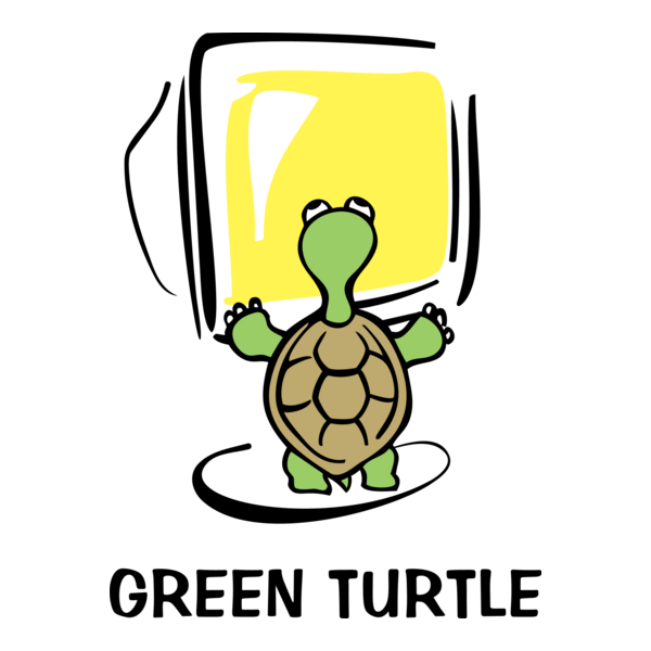 Green Turtle Logo PNG Vector