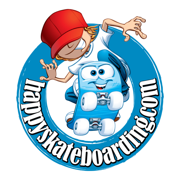 Happy Skateboarding Logo PNG Vector