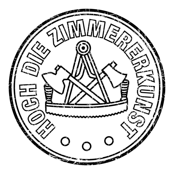 Hoch Die Zimmererkunst Black Destroy Logo PNG Vector