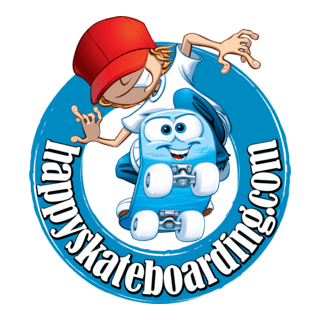 Happy Skateboarding Logo PNG Vector