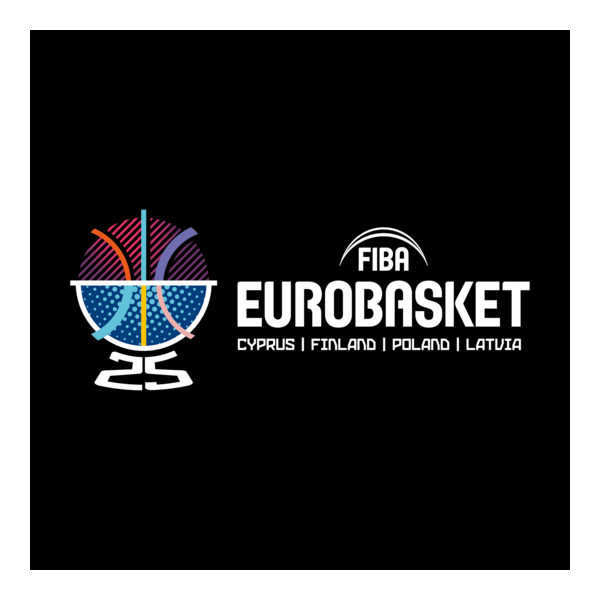 FIBA EuroBasket 2025 White Logo PNG Vector