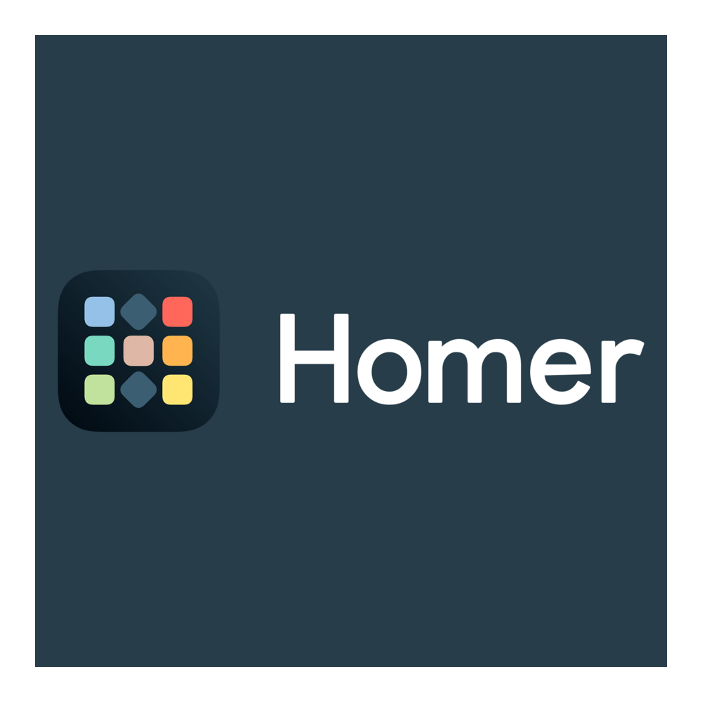 Homer Horizontal White Logo PNG Vector